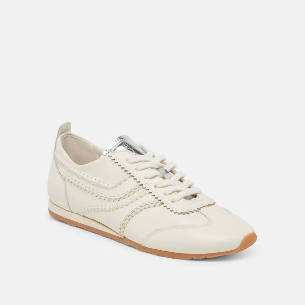 NEW DOLCE VITA women's delany sneakers in off white leather
